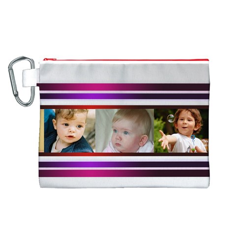 My Pretty Stripes Canvas Cosmetic Bag (large) By Deborah Front