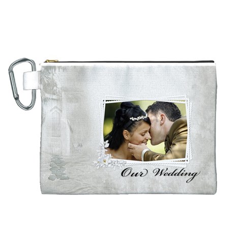Our Wedding Canvas Cosmetic Bag (large) By Deborah Front