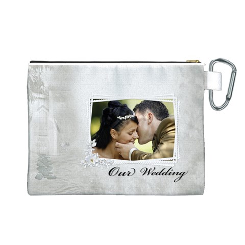Our Wedding Canvas Cosmetic Bag (large) By Deborah Back