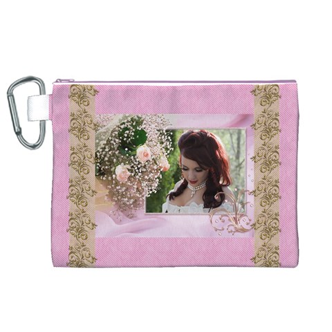 Pink Treasure  Canvas Cosmetic Bag (xl) By Deborah Front