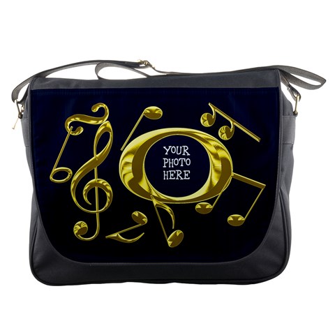Golden Musical Notes Messenger Bag By Chere s Creations Front