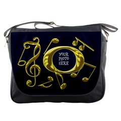 Golden Musical Notes Messenger Bag