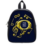 Golden Musical Note School Bag Small - School Bag (Small)
