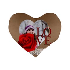 love - Standard 16  Premium Plush Fleece Heart Shape Cushion 