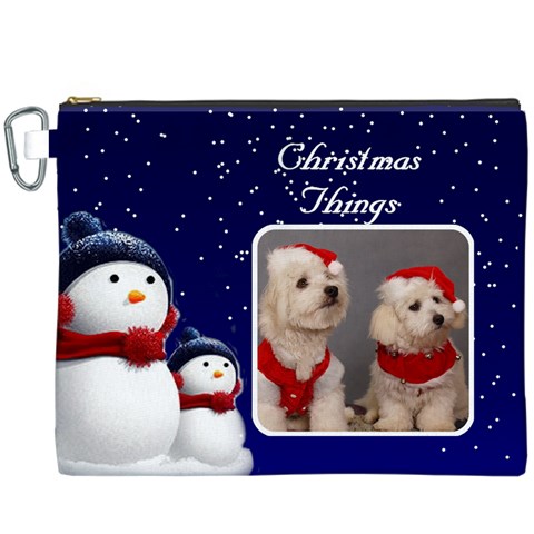 Christmas Things Canvas Cosmetic Bag (xxxl) By Deborah Front
