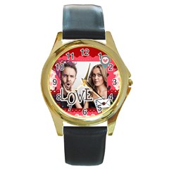 love - Round Gold Metal Watch