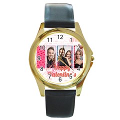 love - Round Gold Metal Watch