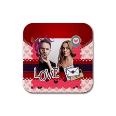 love - Rubber Square Coaster (4 pack)