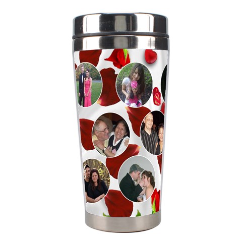 Roses And Rose Petals Stainless Steel Travel Mug By Kim Blair Center
