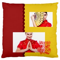 chinese new year - Large Premium Plush Fleece Cushion Case (One Side)