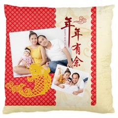 chinese new year - Large Premium Plush Fleece Cushion Case (Two Sides)