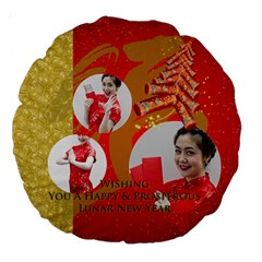 chinese new year - Large 18  Premium Plush Fleece Round Cushion 