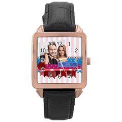 love - Rose Gold Leather Watch 