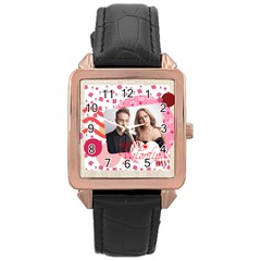 love - Rose Gold Leather Watch 