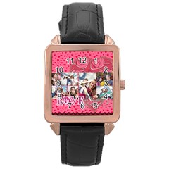 love - Rose Gold Leather Watch 