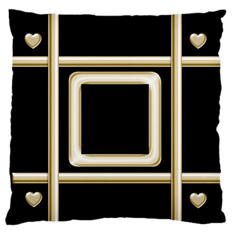 Black And Gold 2 Large Flano Cushion Case By Deborah Front