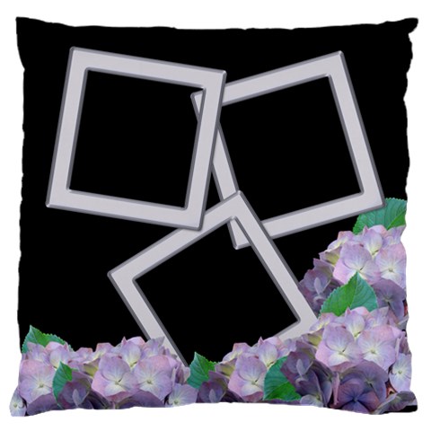 Black And Lilac Large Flano Cushion Case By Deborah Back