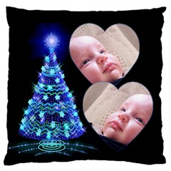 O Christmas Tree Large Flano Cushion Case - Large Premium Plush Fleece Cushion Case (Two Sides)