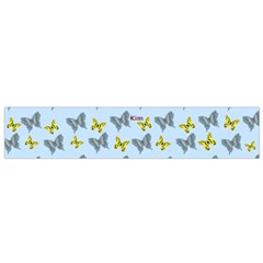 Blue and Yellow Butterfly Flano Scarf (small) - Small Premium Plush Fleece Scarf