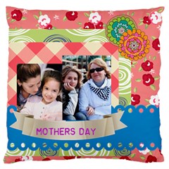 mothers day - Large Premium Plush Fleece Cushion Case (Two Sides)