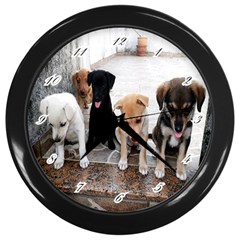 Wall Clock:Puppy  - Wall Clock (Black)