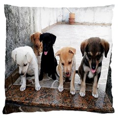 Puppy - Large Premium Plush Fleece Cushion Case (Two Sides)