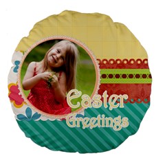 Easter - Large 18  Premium Plush Fleece Round Cushion 