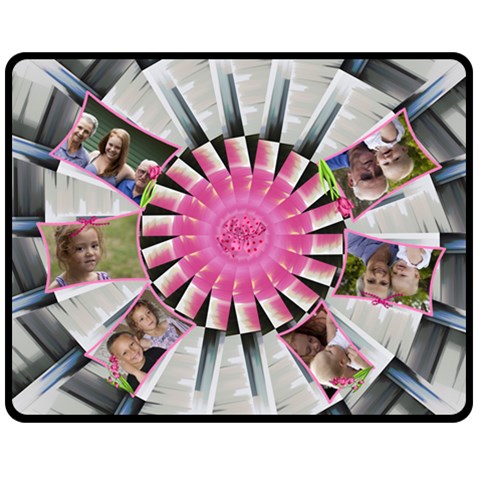 Pretty Pin Wheel Double Sided Fleece (medium) By Deborah 58.8 x47.4  Blanket Front