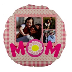 mothers day - Large 18  Premium Plush Fleece Round Cushion 