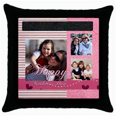 mothers day - Throw Pillow Case (Black)