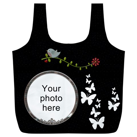 Black Nature Xl Full Print Recycle Bag By Lil Front