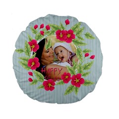 flower kids - Standard 15  Premium Plush Fleece Round Cushion 