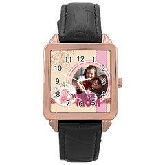 mothers day - Rose Gold Leather Watch 