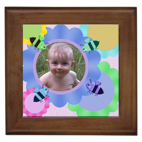 Bees And Flowers Framed Tile By Chere s Creations Front