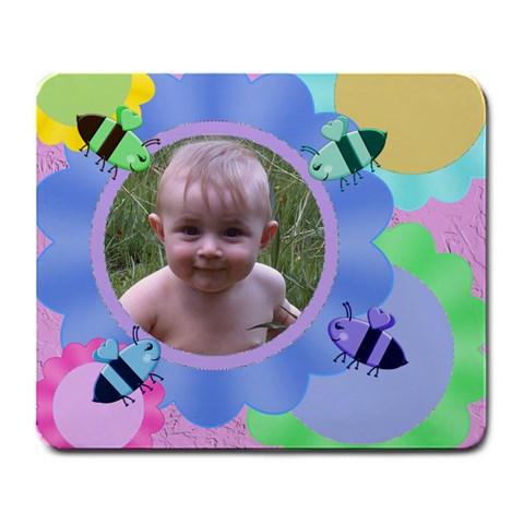 Bees And Flowers Large Mousepad By Chere s Creations Front
