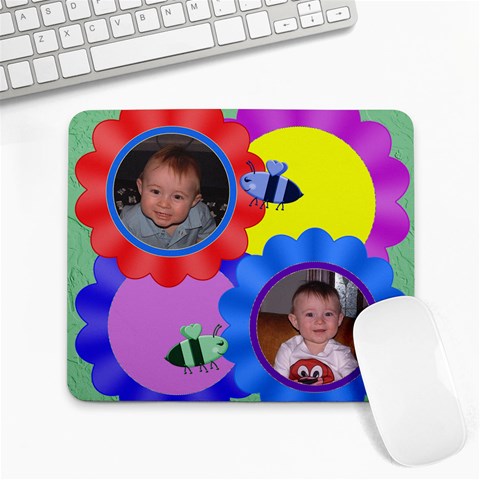 Flowers And Bees Collage Mouse By Chere s Creations 9.25 x7.75  Mousepad - 1