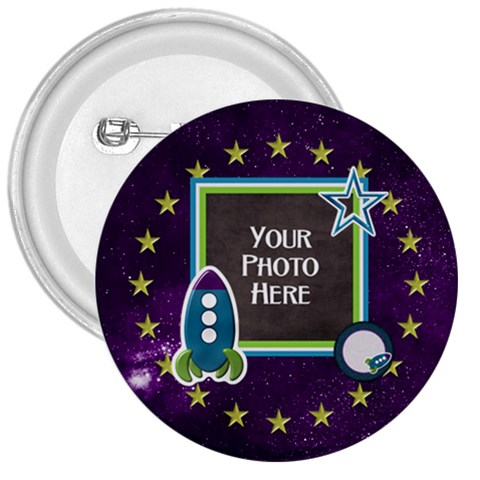 Rocket Ship Button By Lisa Minor Front