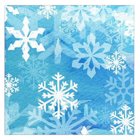 Blue Snowflake Large Satin Scarf By Catvinnat Front