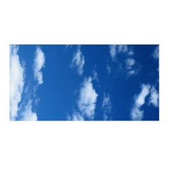 Blue sky clouds wrap - Satin Wrap 35  x 70 