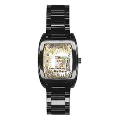 dad - Stainless Steel Barrel Watch