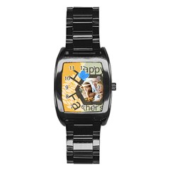 dad - Stainless Steel Barrel Watch