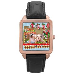 xmas - Rose Gold Leather Watch 