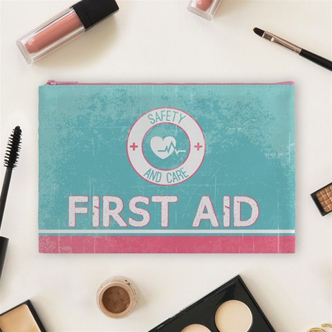 Vintage First Aid Cosmetic Bag By Em Front