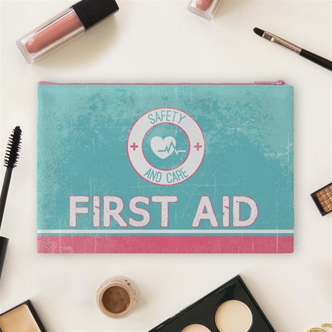 Vintage First Aid Cosmetic Bag By Em Back