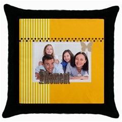 family - Throw Pillow Case (Black)