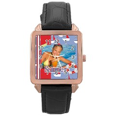 summer - Rose Gold Leather Watch 