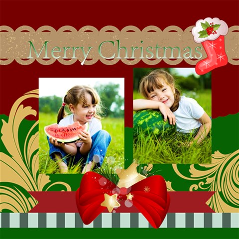 Merry Christmas By Xmas 12 x12  Scrapbook Page - 1