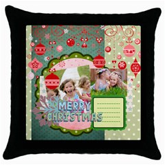 XMAS - Throw Pillow Case (Black)