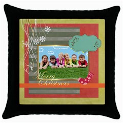 XMAS - Throw Pillow Case (Black)