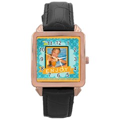 summer - Rose Gold Leather Watch 